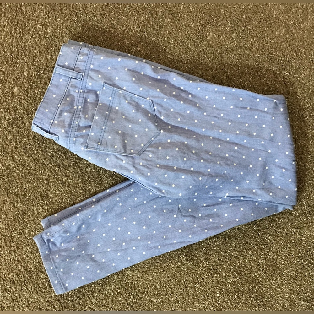 Cotton on blue, small white polka dot jeans